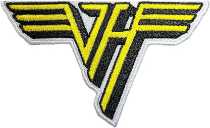 Van Halen Tessuto Testo Logo Toppe da Stirare (Taglia Unica) (Bianco, Giallo, Nero