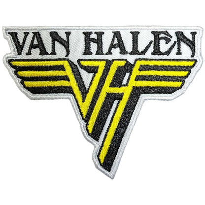 Van Halen Tessuto Testo Logo Toppe da Stirare (Taglia Unica) (Bianco, Giallo, Nero