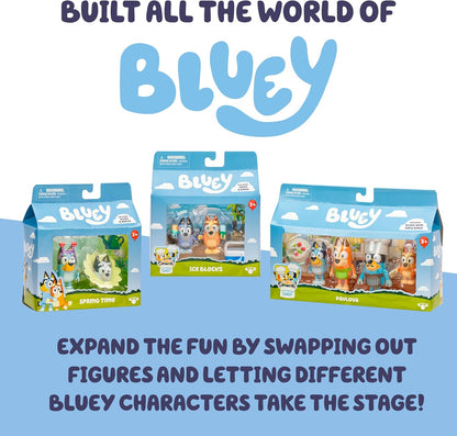 Bluey Figure 2-Pack - Surprise Blaster Suit Pack, 2.5 inch / 6.35 cm Figures of Bluey and Neighbor Chucky, Recreate Favorite Moments