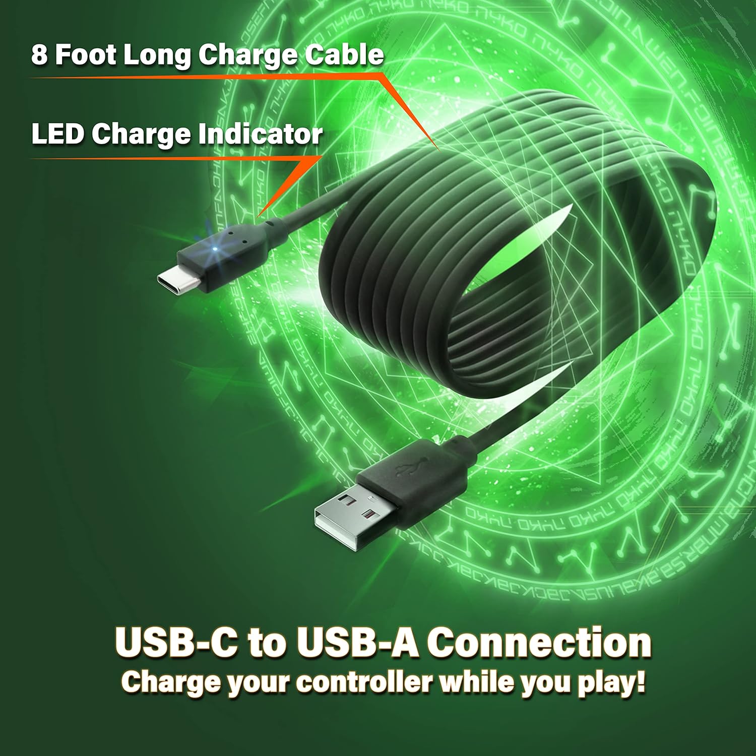Nyko | Xbox Series X Charge Link-kabel - Xbox Series X-voedingsaccessoires USB-C compatibel 8 ft. lange, knoopvrije kabel met klittenband opbergomslag