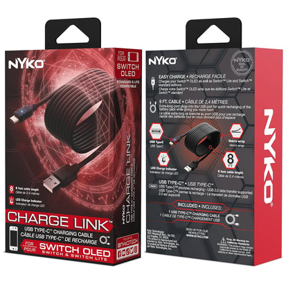 Nyko Charge Link For Nintendo Switch, Switch Lite, And Switch Oled In Black - 2,44 M