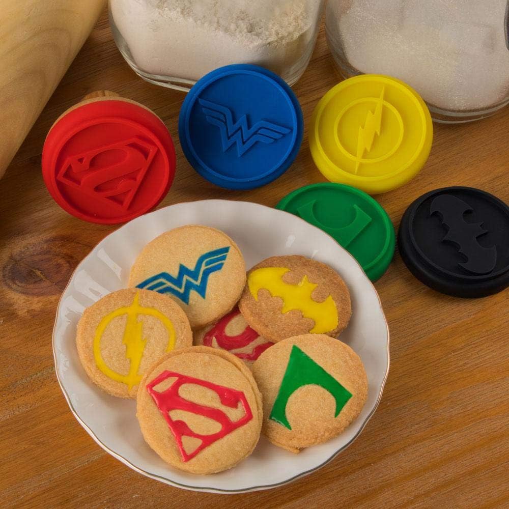 Cinereplicas DC Comics - Tampons à Biscuits Justice League (Set de 5) - Licence Officielle