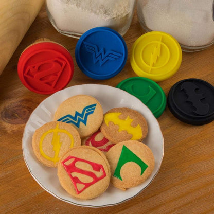 Cinereplicas DC Comics - Tampons à Biscuits Justice League (Set de 5) - Licence Officielle
