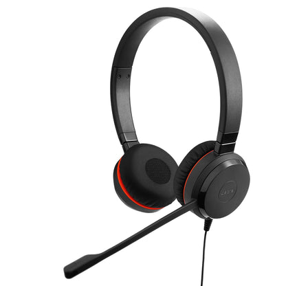 Jabra Evolve 30 II, Unified Communications Certified Stereo Corded Headset with Call Control Unit, Noise-cancelling microphone, LED indicators, excellent sound quality - USB-C/A, Black