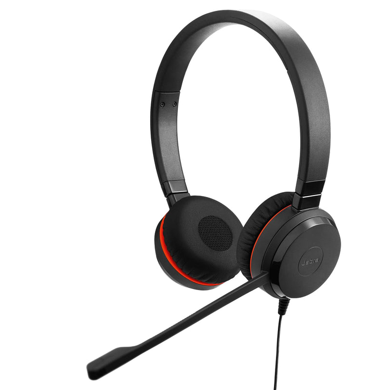 Jabra Evolve 30 II, Unified Communications Certified Stereo Corded Headset with Call Control Unit, Noise-cancelling microphone, LED indicators, excellent sound quality - USB-C/A, Black