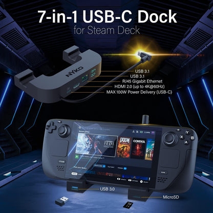 Nyko Steam Deck Power Dock 7-In-1 Usb-C Docking Station