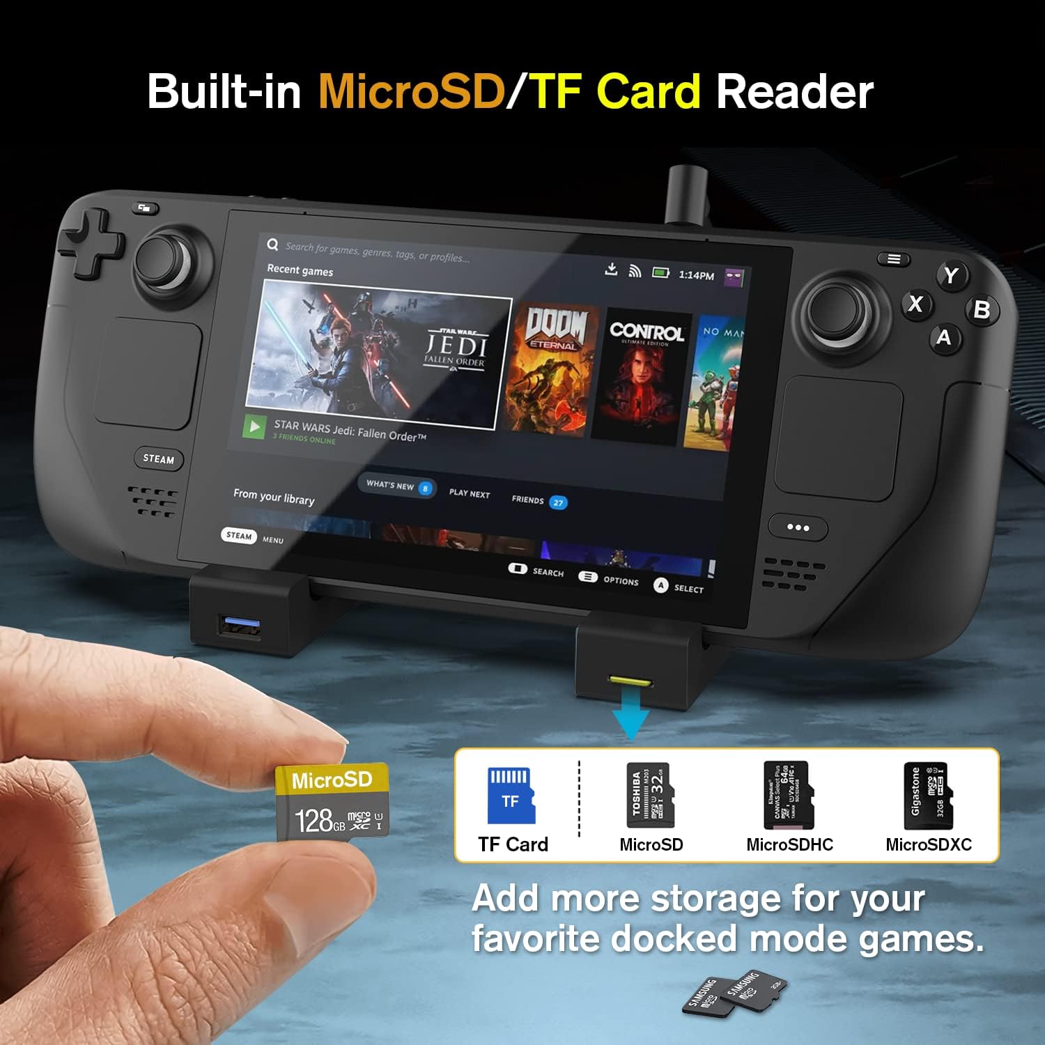 Nyko Steam Deck Power Dock 7-In-1 Usb-C Docking Station