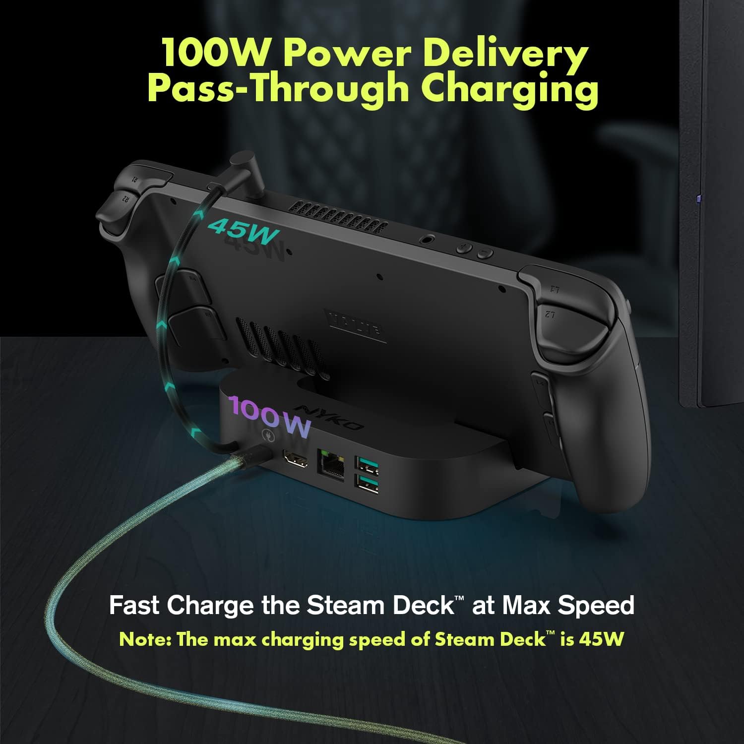 Nyko Steam Deck Power Dock 7-In-1 Usb-C Docking Station