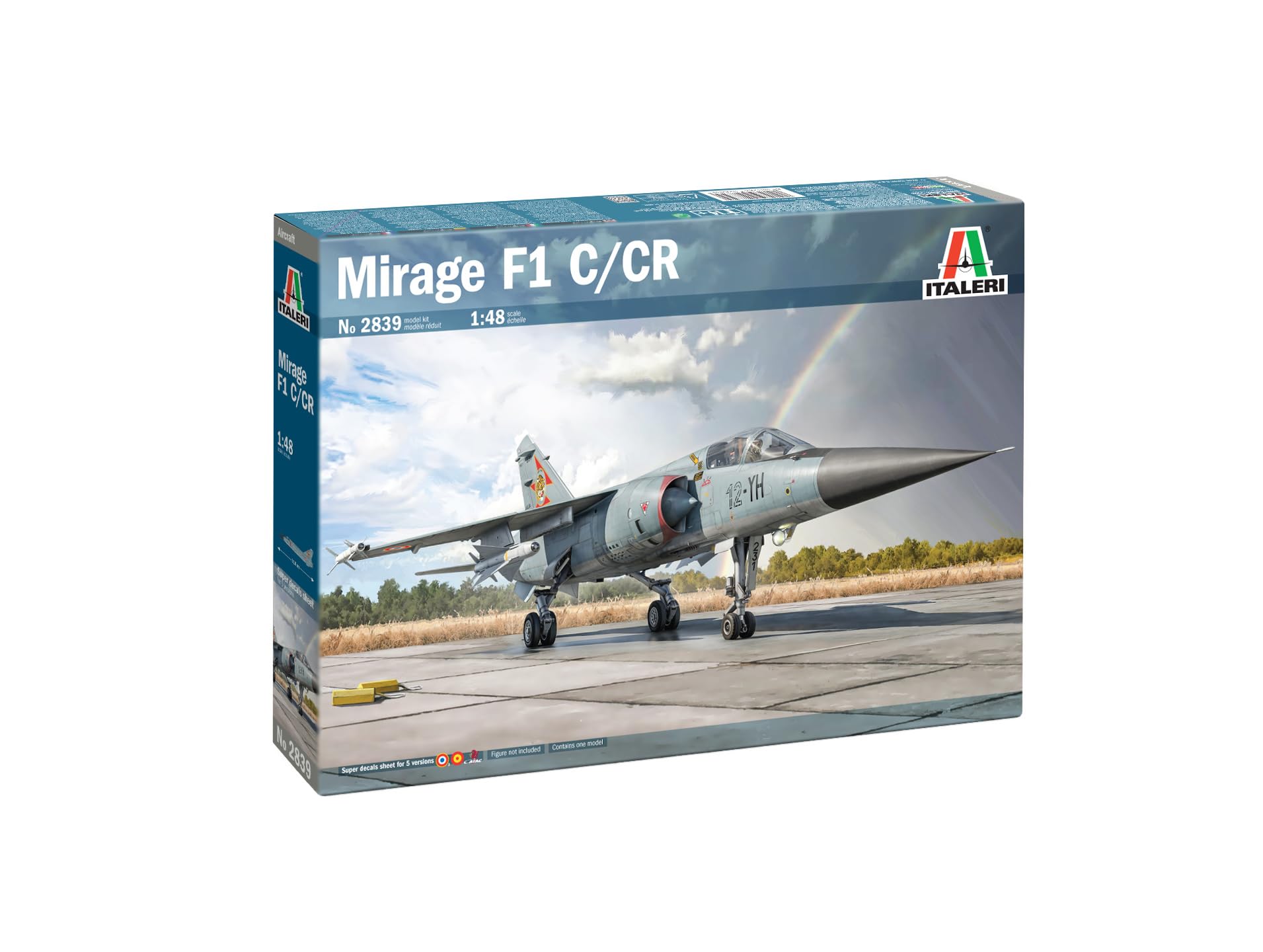 Italeri Mirage F.1 2839 1:48 - Kit per modellismo, modellismo da pavimento, artigianato, hobby, incollaggio, kit di costruzione in plastica, dettagliato, grigio
