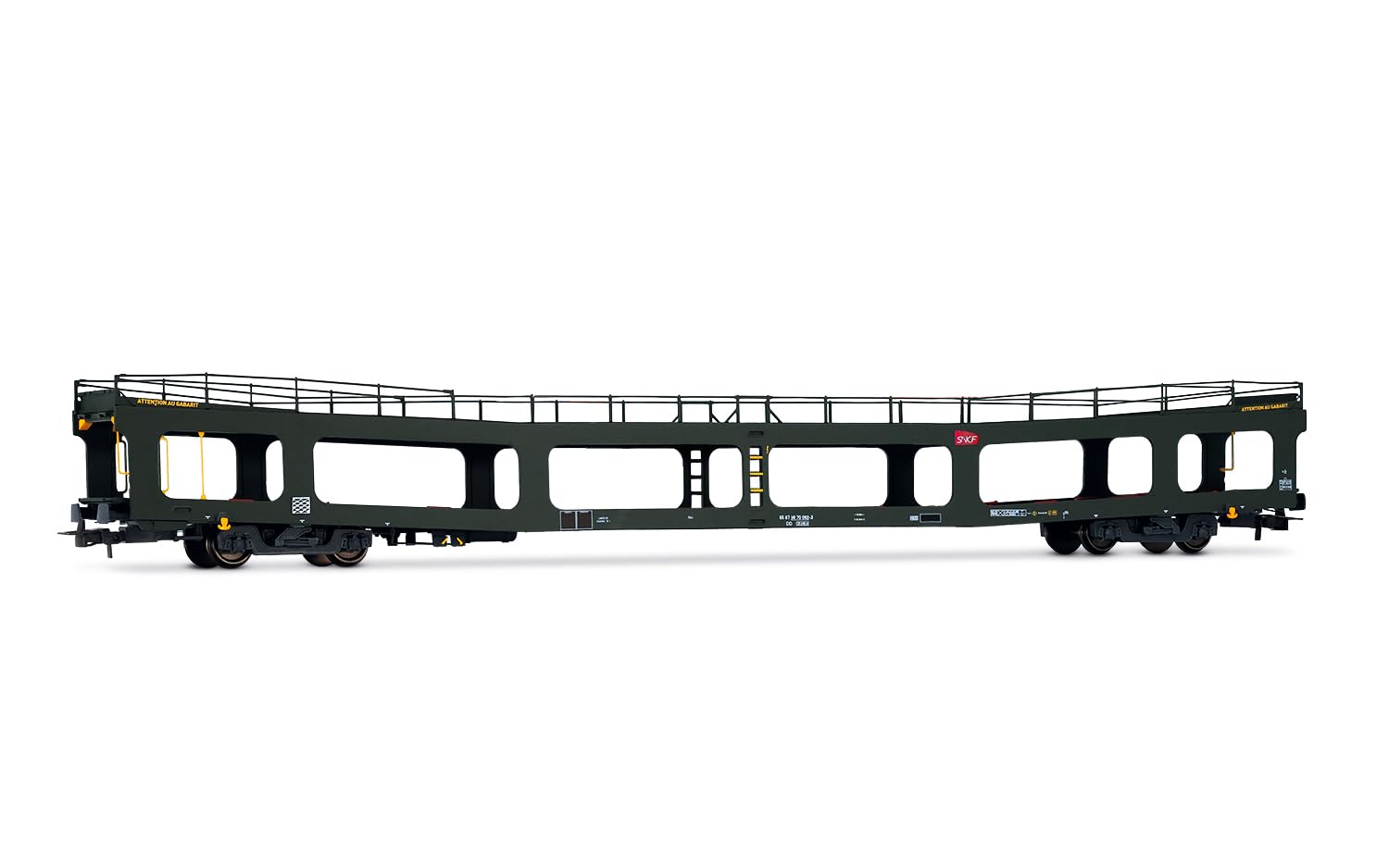 Jouef HJ4189 SNCF, DD DEV 66 car transporter, 2nd series, green with white logo Carmillon, ep. VI Passenger Coaches