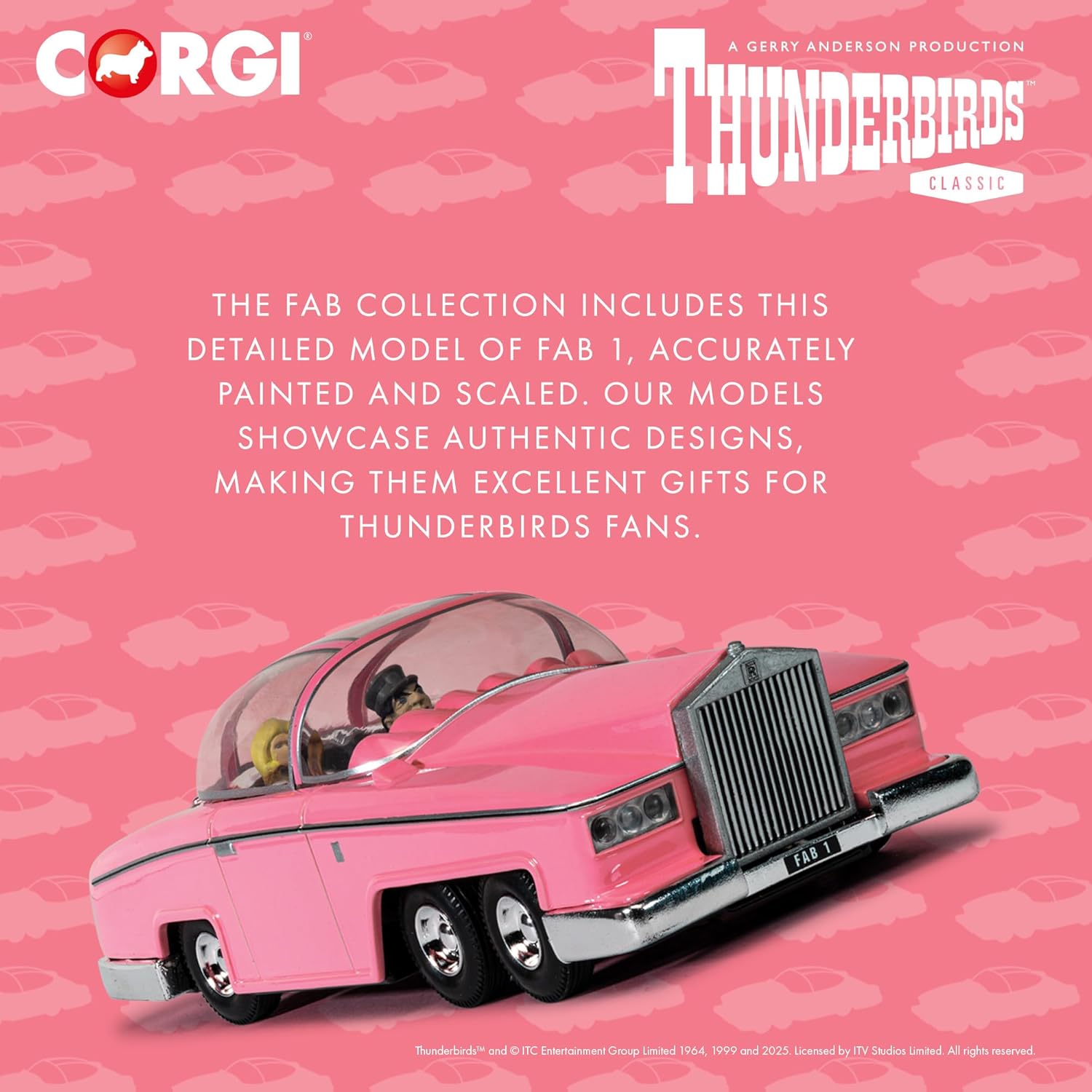Corgi Diecast Model Cars - CC00605 Thunderbirds F.A.B. Collection FAB 1 - Classic Car Collectible for Men & Women - Die Cast Car Models for Boys, Gift for Thunderbirds Enthusiasts