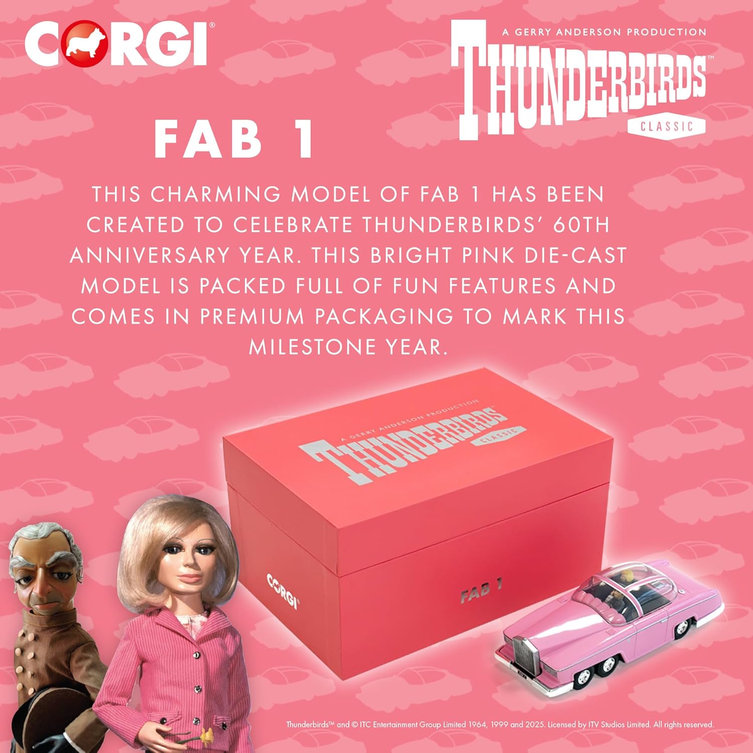 Corgi Diecast Model Cars - CC00605 Thunderbirds F.A.B. Collection FAB 1 - Classic Car Collectible for Men & Women - Die Cast Car Models for Boys, Gift for Thunderbirds Enthusiasts