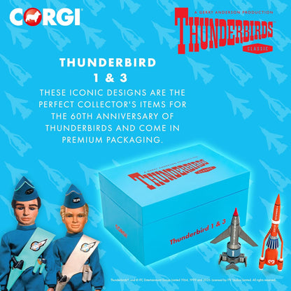 Corgi Diecast Model Cars - CC00902 Thunderbirds F.A.B. Collection Thunderbird 1 and 3 - Classic Aircraft Collectible for Men & Women - Die Cast Vehicle Models for Boys & Thunderbirds Enthusiasts