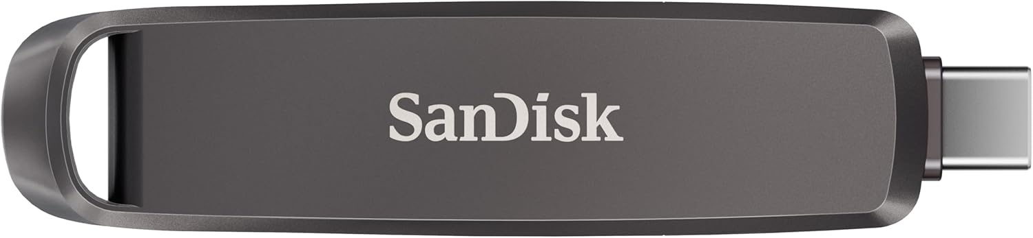 SanDisk Extreme PRO DUAL Drive 512GB, USB Type-A and USB Type-C, High Performance Flash Drive, read speeds up to 1000 MB/s, Data Encryption, Automatic backup, file management, Metal Design, Black
