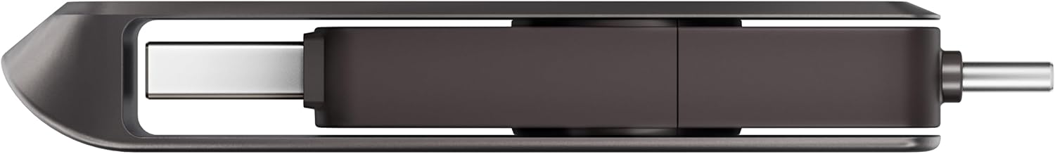 SanDisk Extreme PRO DUAL Drive 512GB, USB Type-A and USB Type-C, High Performance Flash Drive, read speeds up to 1000 MB/s, Data Encryption, Automatic backup, file management, Metal Design, Black