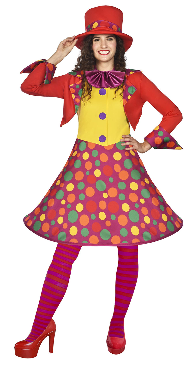 amscan Circus Clown Dress Size 12-14 Set di Costumi, Multi, 38-39 (Pacco da 4) Donna