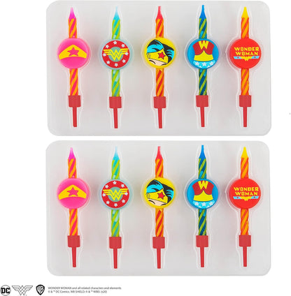 Cinereplicas DC Comics - Candele Wonder Woman (set da 10) - Licenza ufficiale