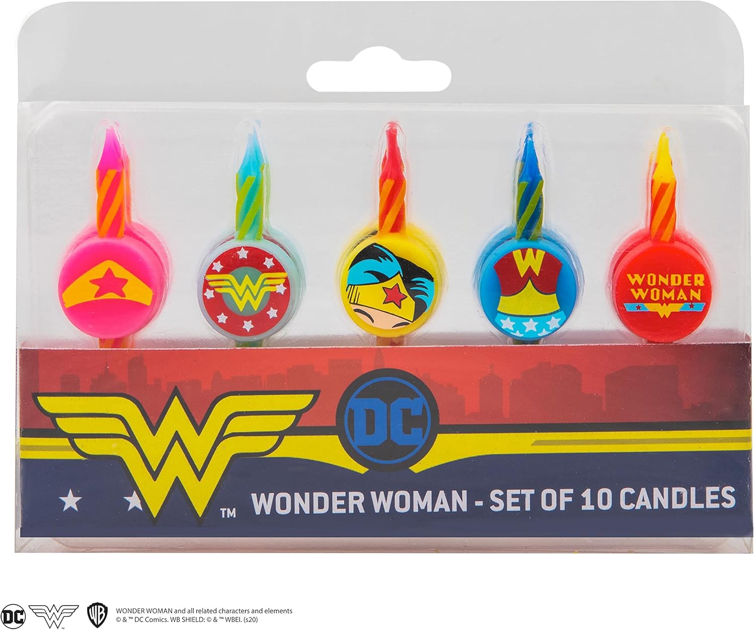 Cinereplicas DC Comics - Candele Wonder Woman (set da 10) - Licenza ufficiale