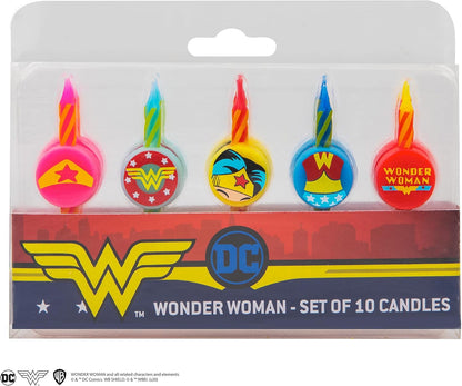 Cinereplicas DC Comics - Candele Wonder Woman (set da 10) - Licenza ufficiale