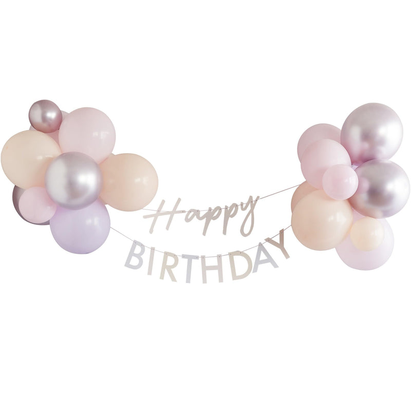 Ginger Ray "Mix It Up" - Festone di compleanno con 24 palloncini in lattice, 1,5 m, colore: