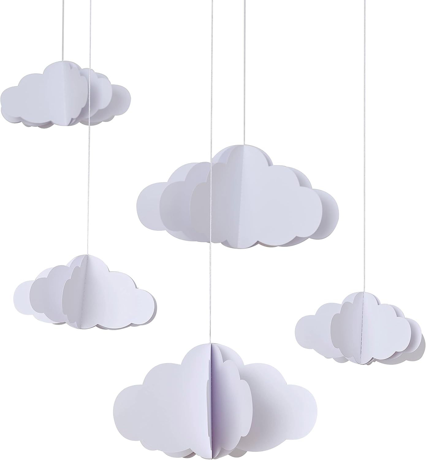 Ginger Ray-Decorazioni da appendere-Nuvole 3D-Bianco, HBA-108
