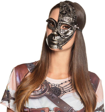 Boland 54524 - Maschera Radarpunk, maschera steampunk per il viso, maschera per gli occhi con elastico, accessorio per costumi di carnevale, halloween e feste a tema