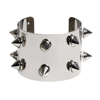 Boland 64418 – Bracciale con borchie punk, argento, bracciale con borchie, spine, rocker, biker, unisex, accessorio alla moda, carnevale, feste a tema