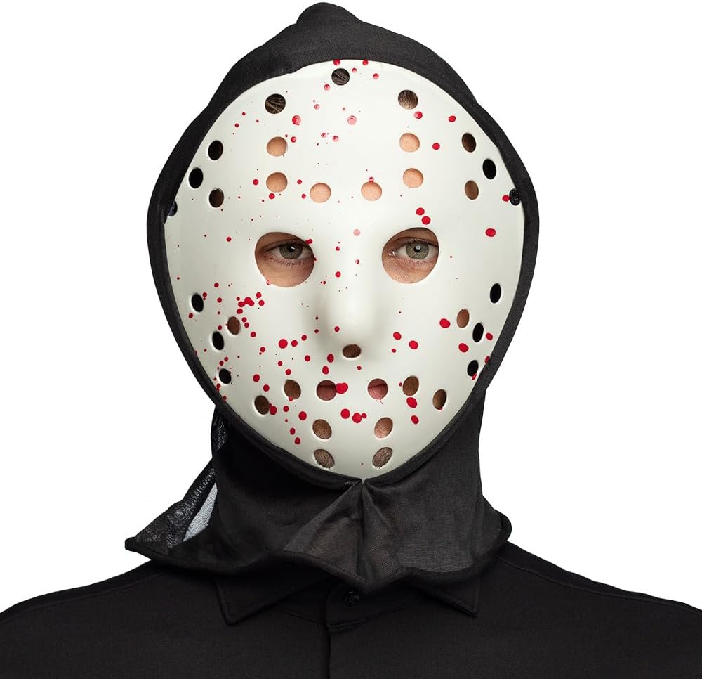 Boland 72324 - Maschera Killer del freddo con cappuccio, maschera horror per carnevale, accessorio per costumi di carnevale, maschera di Halloween