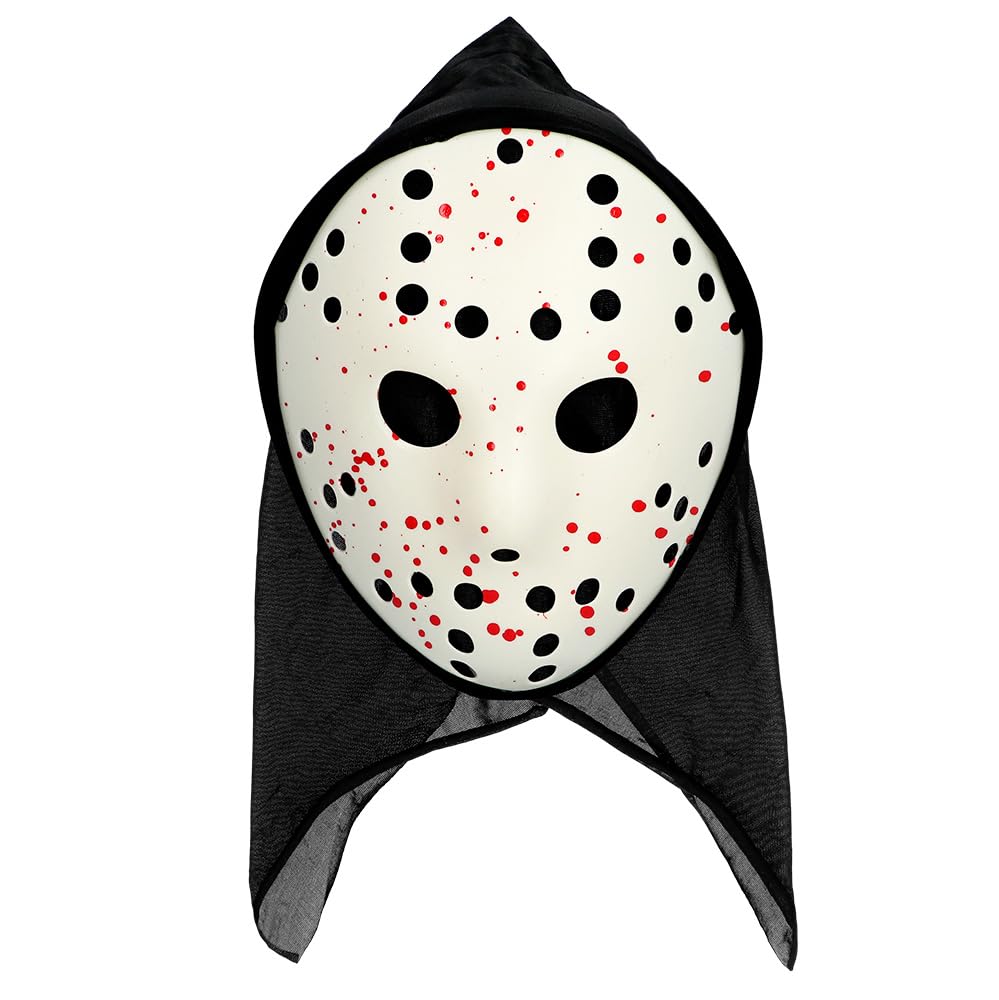Boland 72324 - Maschera Killer del freddo con cappuccio, maschera horror per carnevale, accessorio per costumi di carnevale, maschera di Halloween
