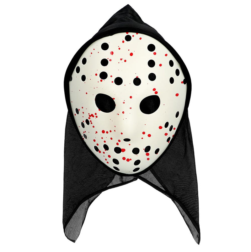 Boland 72324 - Maschera Killer del freddo con cappuccio, maschera horror per carnevale, accessorio per costumi di carnevale, maschera di Halloween