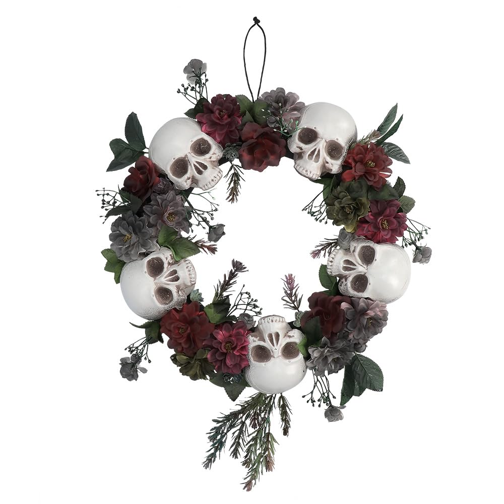 Boland: Pc. Flower Wreath With Skulls (40.5 X 40.5 X 7 H
