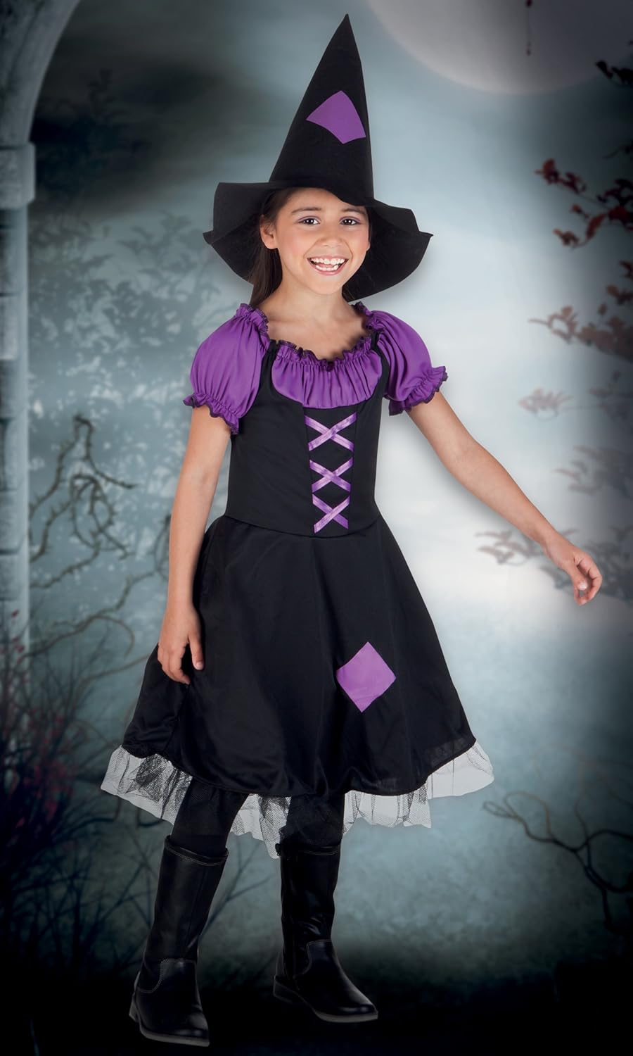 Boland- Strega Costume Bambina Streghetta Imperial Witch, Viola/Nero, 4-6 anni, 78015