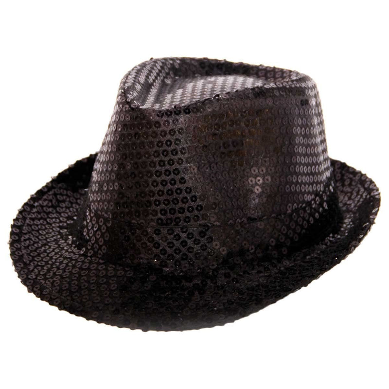 Folat Cappello da Festa Trilby con Paillettes, Nero