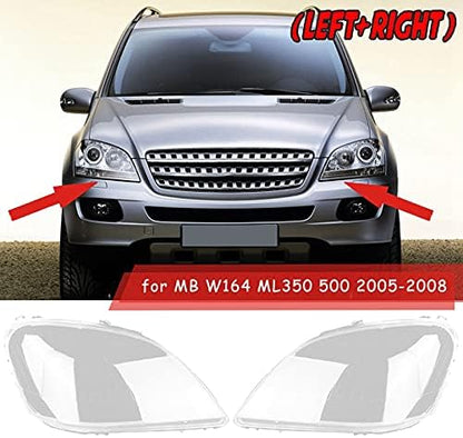 DYBANP Car headlight lens cover,For Mercedes-Benz W164 ML350 500 2005-2008,Car Headlight Lens Cover Headlight Lamp Shade