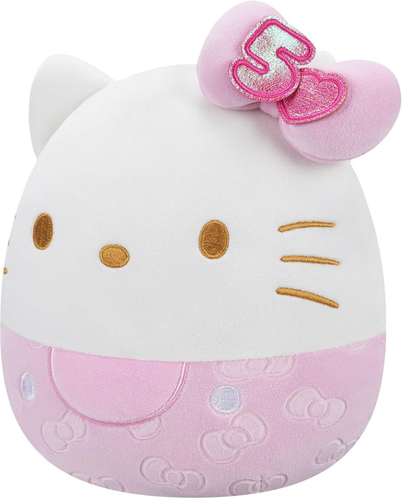 Squishmallows Original Sanrio 8-Inch 50th Anniversary Pink Embossed Hello Kitty – Official Plush