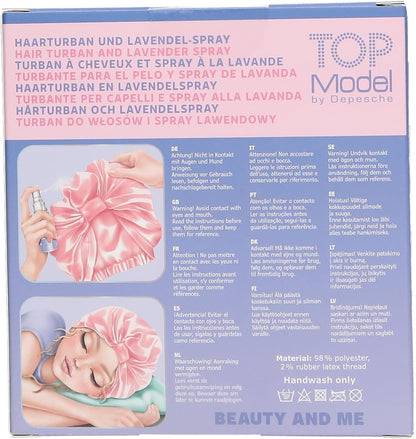 Depesche 13251 TOPModel Beauty and Me Set with Pink Silk Turban and Lavender Spray with Soothing Scent