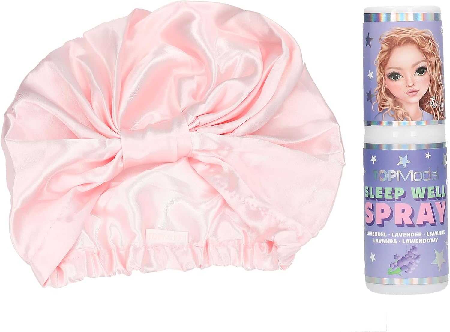 Depesche 13251 TOPModel Beauty and Me Set with Pink Silk Turban and Lavender Spray with Soothing Scent