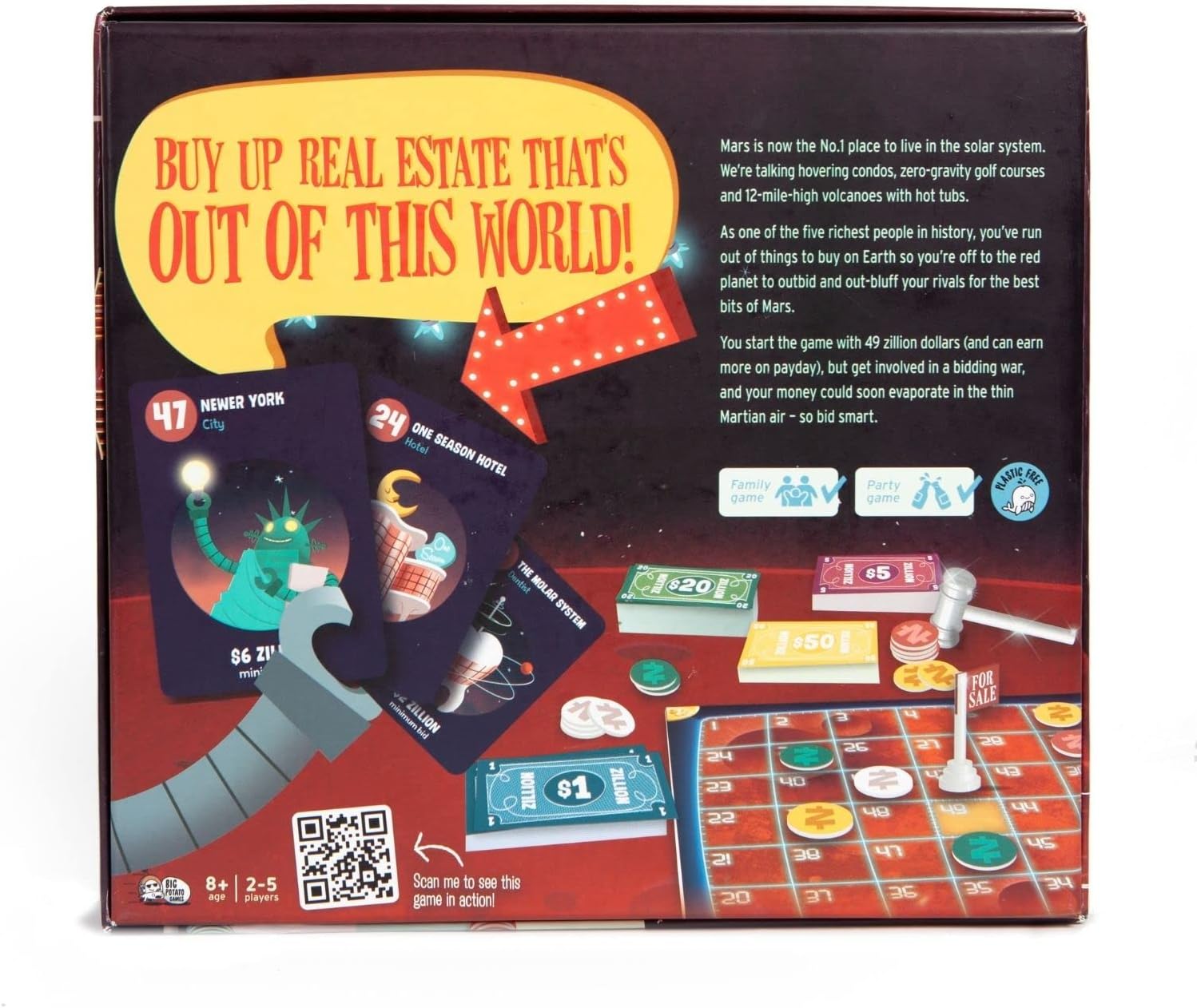 Zillionaires on Mars: Bidding and Bluffing Family Game That's Out of This World