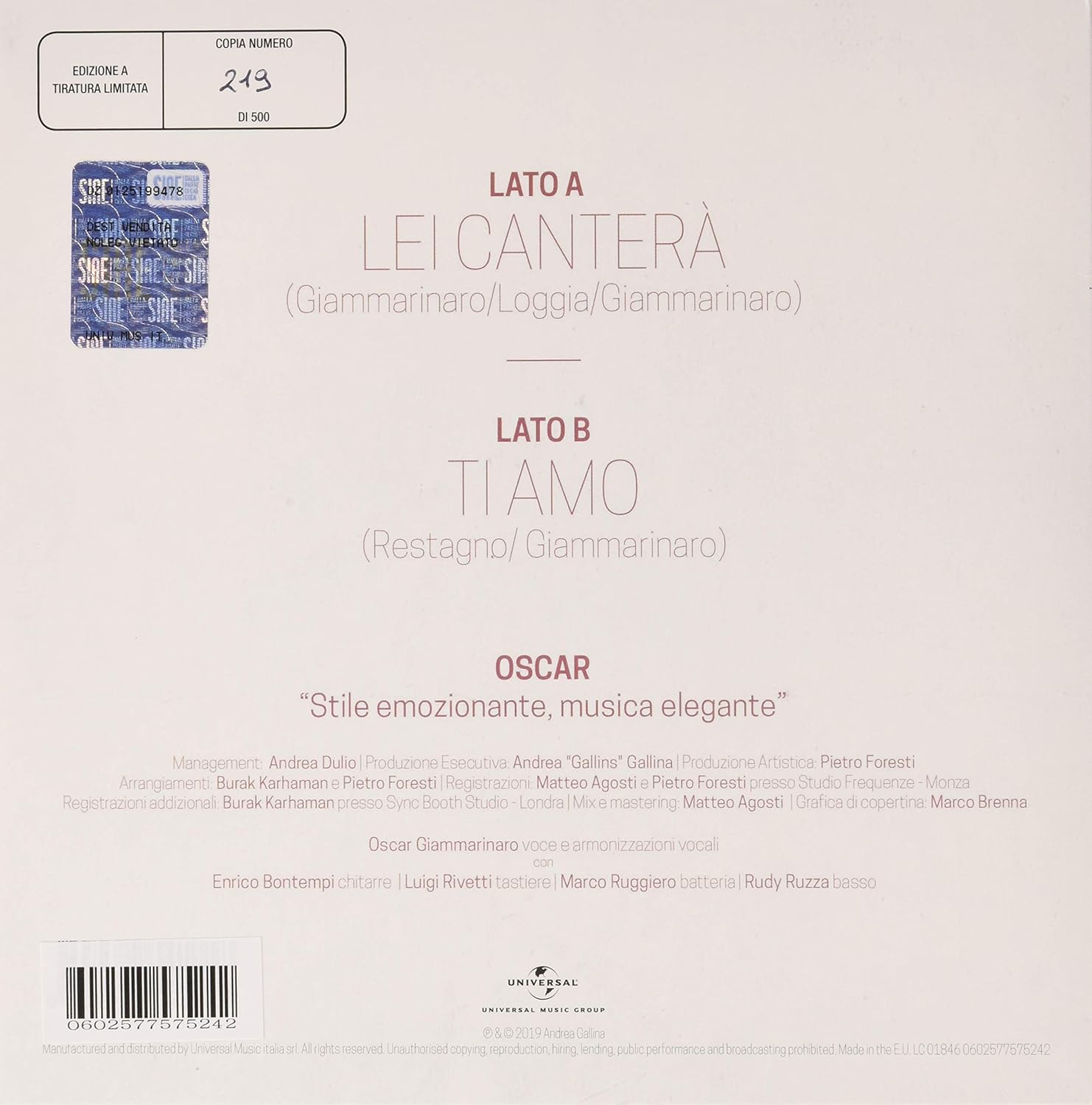 Lei Cantera`/Ti Amo
