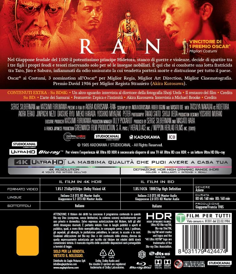 Ran 4K (Bd 4K + Bd Hd)