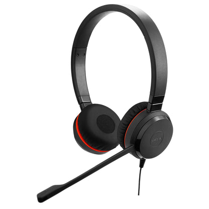 Jabra Evolve 20 SE Stereo Headset – Microsoft Certified Headphones for VoIP Softphone with Passive Noise Cancellation – USB-C/A – Black