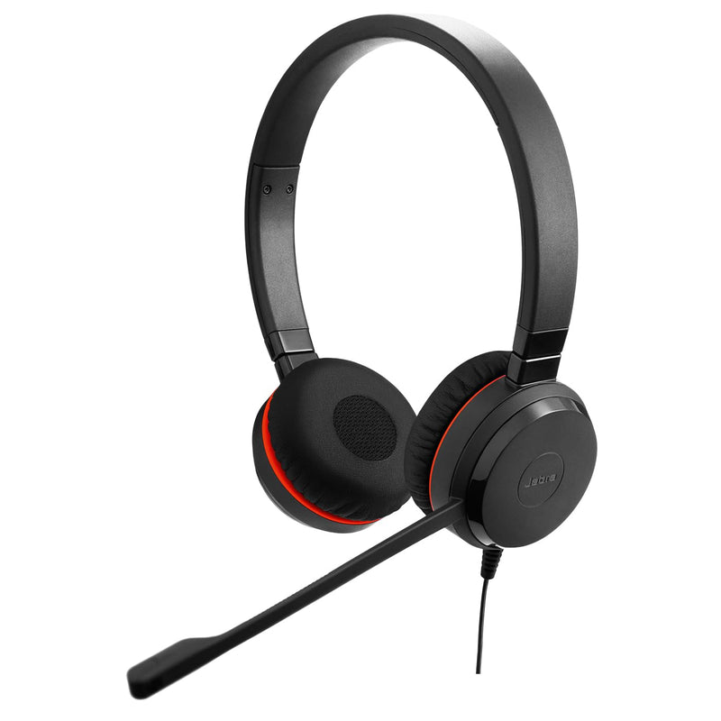 Jabra Evolve 20 SE Stereo Headset – Microsoft Certified Headphones for VoIP Softphone with Passive Noise Cancellation – USB-C/A – Black
