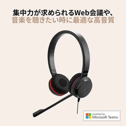 Jabra Evolve 20 SE Stereo Headset – Microsoft Certified Headphones for VoIP Softphone with Passive Noise Cancellation – USB-C/A – Black