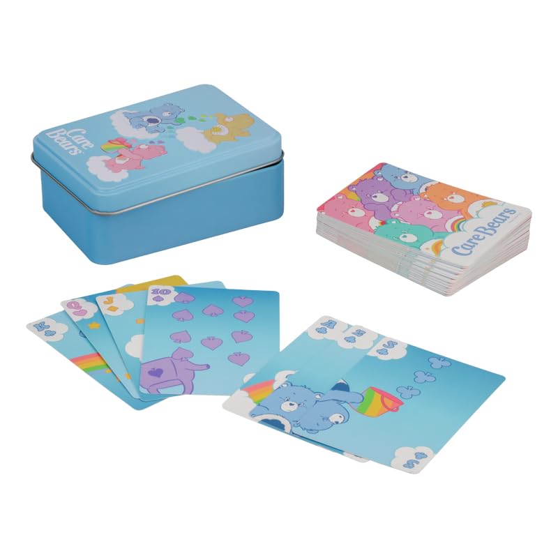 Paladone Care Bears Playing Cards for Poker, Rummy, Go Fish, Card Games, Officially Licensed Gaming Merchandise & Collectible Gift in Metal Tin