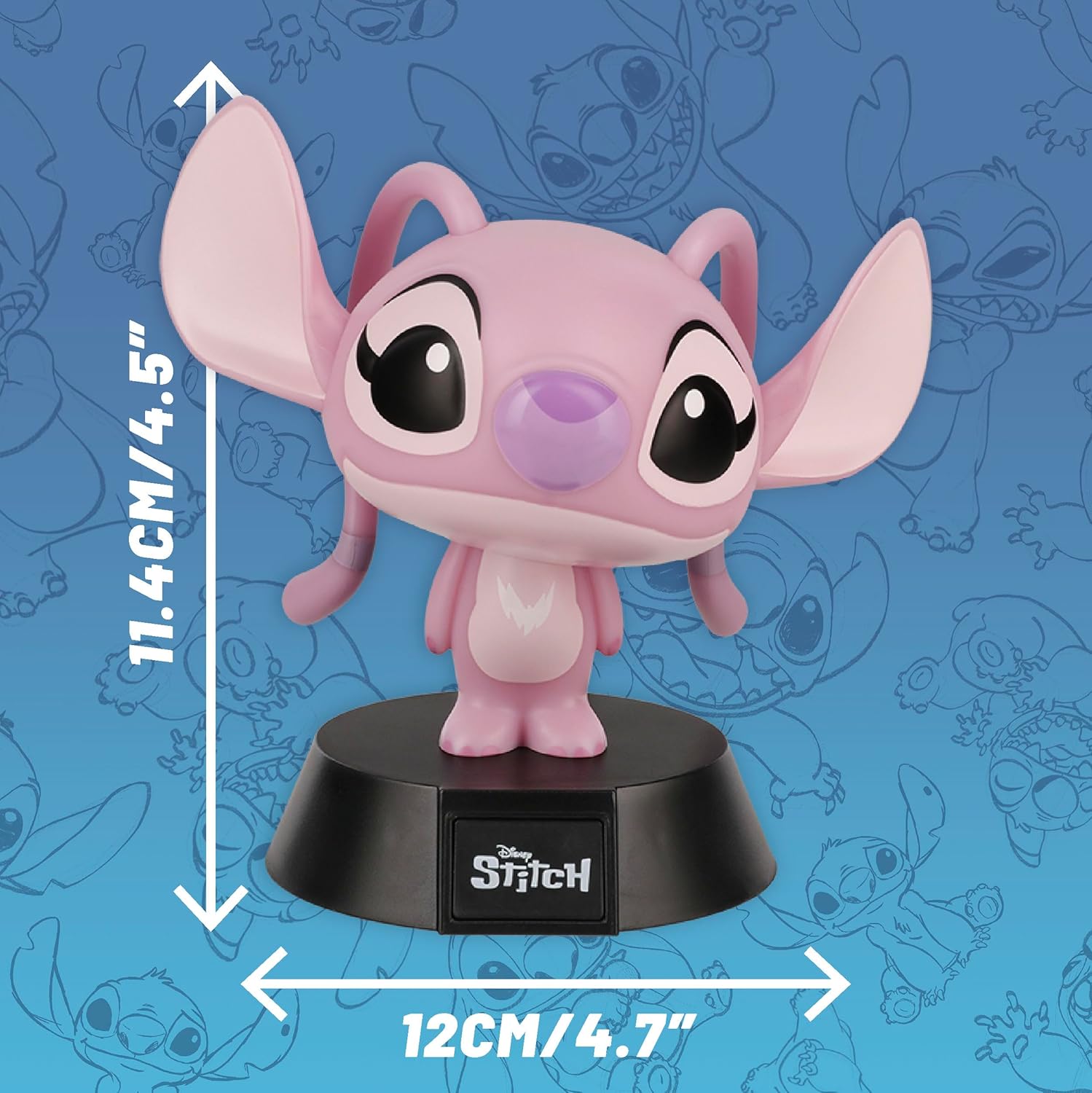 Paladone Disney Angel Mini Icon Light, Officially Licensed Lilo and Stitch LED Lamp for Kids Bedrooms, Home, Desk, Battery Powered Collectible Gift for Movie Fans