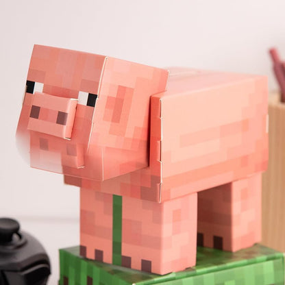 Paladone Minecraft Pig Build Your Own Money Box Kit, Officially Licensed 3D Cardboard Craft Set for Kids, DIY Piggy Bank Gift for Gamers, Multi, One Size