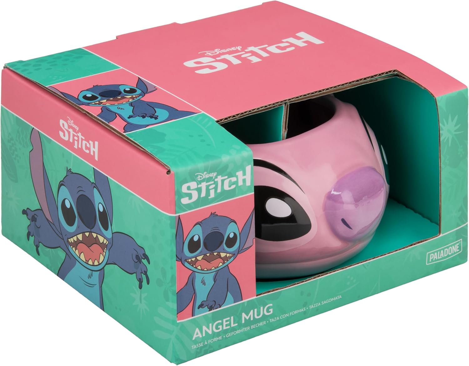 Paladone Disney Engelförmige Keramik-Kaffeetasse, 450 ml, offiziell lizenziertes Lilo & Stitch Merchandise-Produkt, 3D-Trinkgeschirr für heiße Getränke, Tee, heiße Schokolade