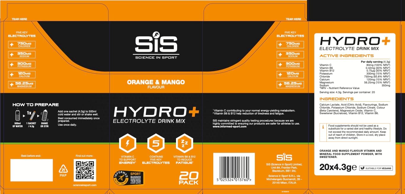 Hydro+ Stick Powder Orange Mango - 4.5g - Pack of 20