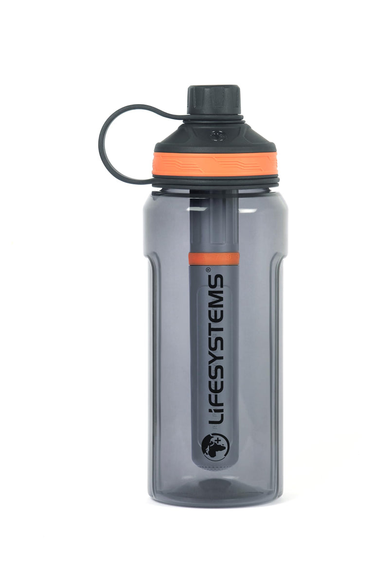 Lifesystems Bottiglia depuratore con filtro dell'acqua, per viaggi e uso quotidiano, rimuove virus, batteri, sostanze chimiche e microplastiche, 1 litro, grigio