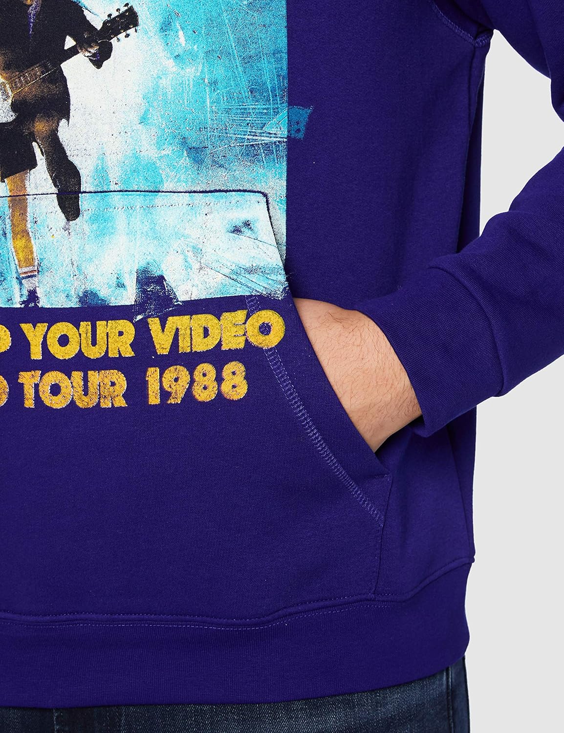 AC/DC Hoodie Blow Up Your Video Band Logo Official Mens Blue Pullover